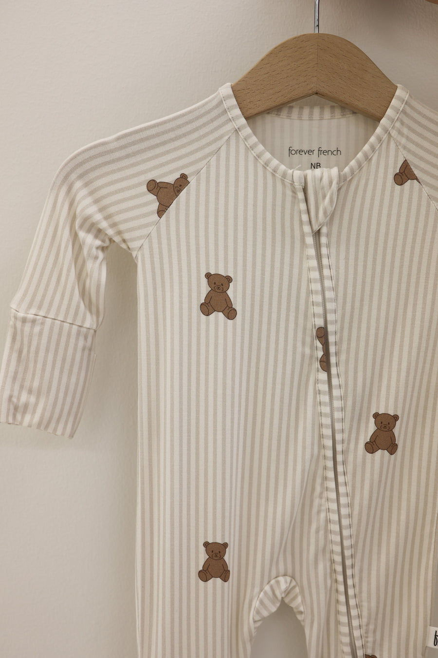 Bamboo Zip Pajamas | Teddy forever french baby