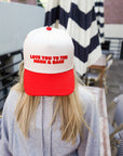 Love you to the Moon - Red Vintage Trucker Hat