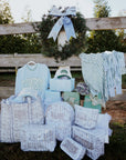 Western Blues Striped - Clear Coat Toiletry Case KenzKustomz