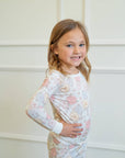 Blue Pastel Floral | Two Piece Pajama Set