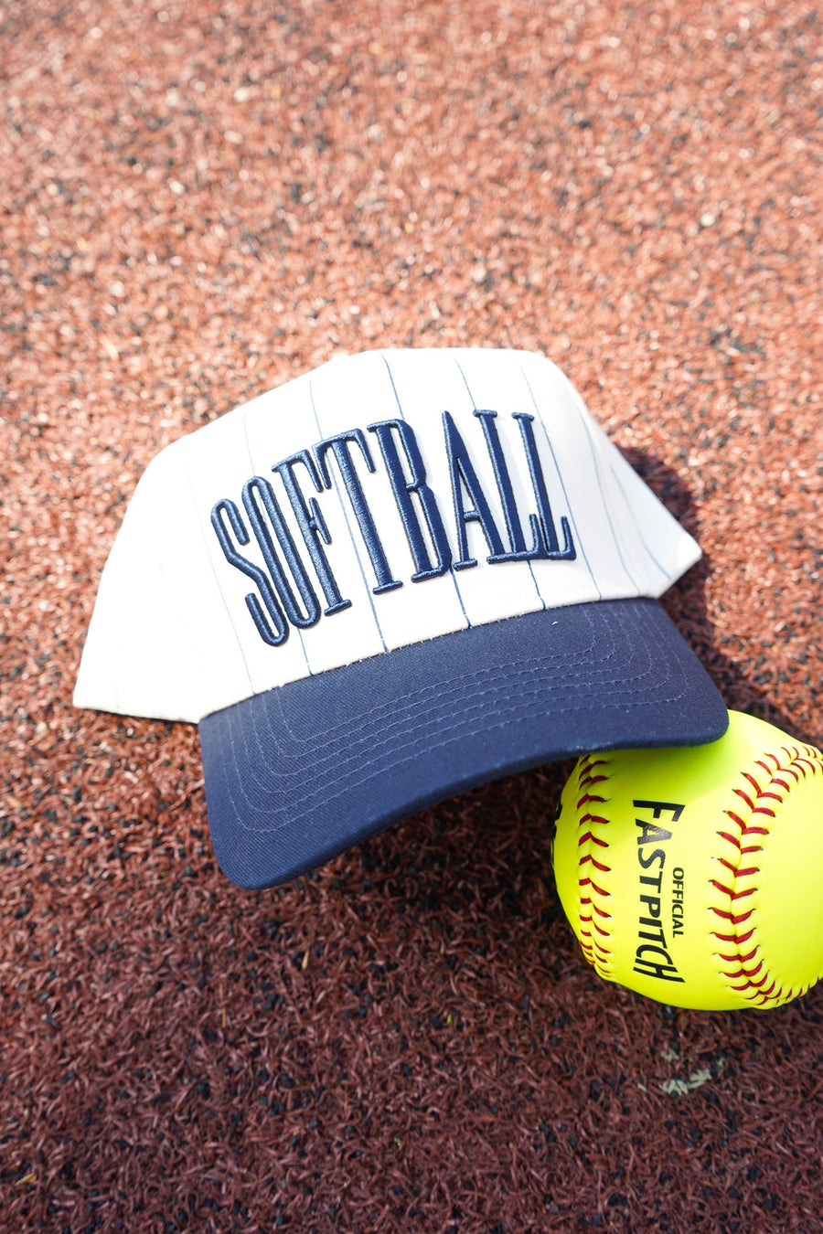 Softball - Striped Trucker Hat KenzKustomz