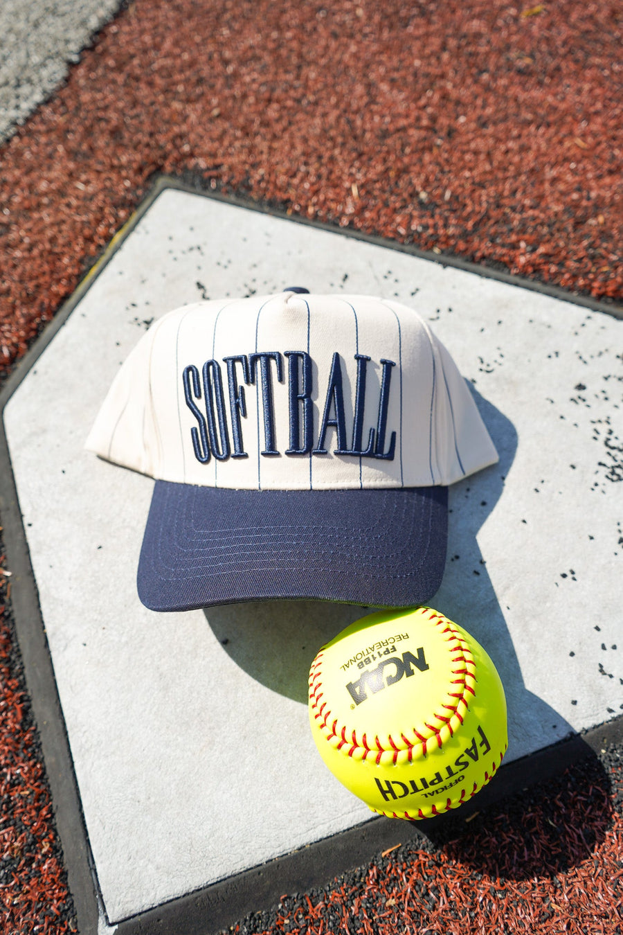 Softball - Striped Trucker Hat KenzKustomz