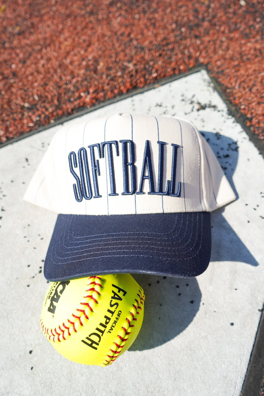 Softball - Striped Trucker Hat KenzKustomz