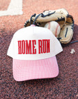 Homerun - Red Striped Trucker Hat KenzKustomz