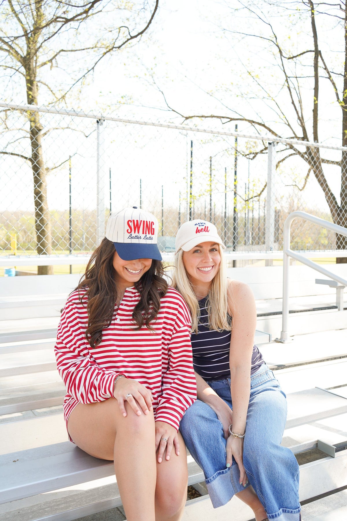 Swing Batter Batter - Navy Pinstripe Trucker Hat KenzKustomz