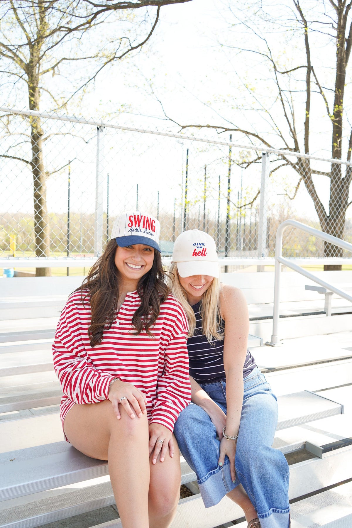 Swing Batter Batter - Navy Pinstripe Trucker Hat KenzKustomz