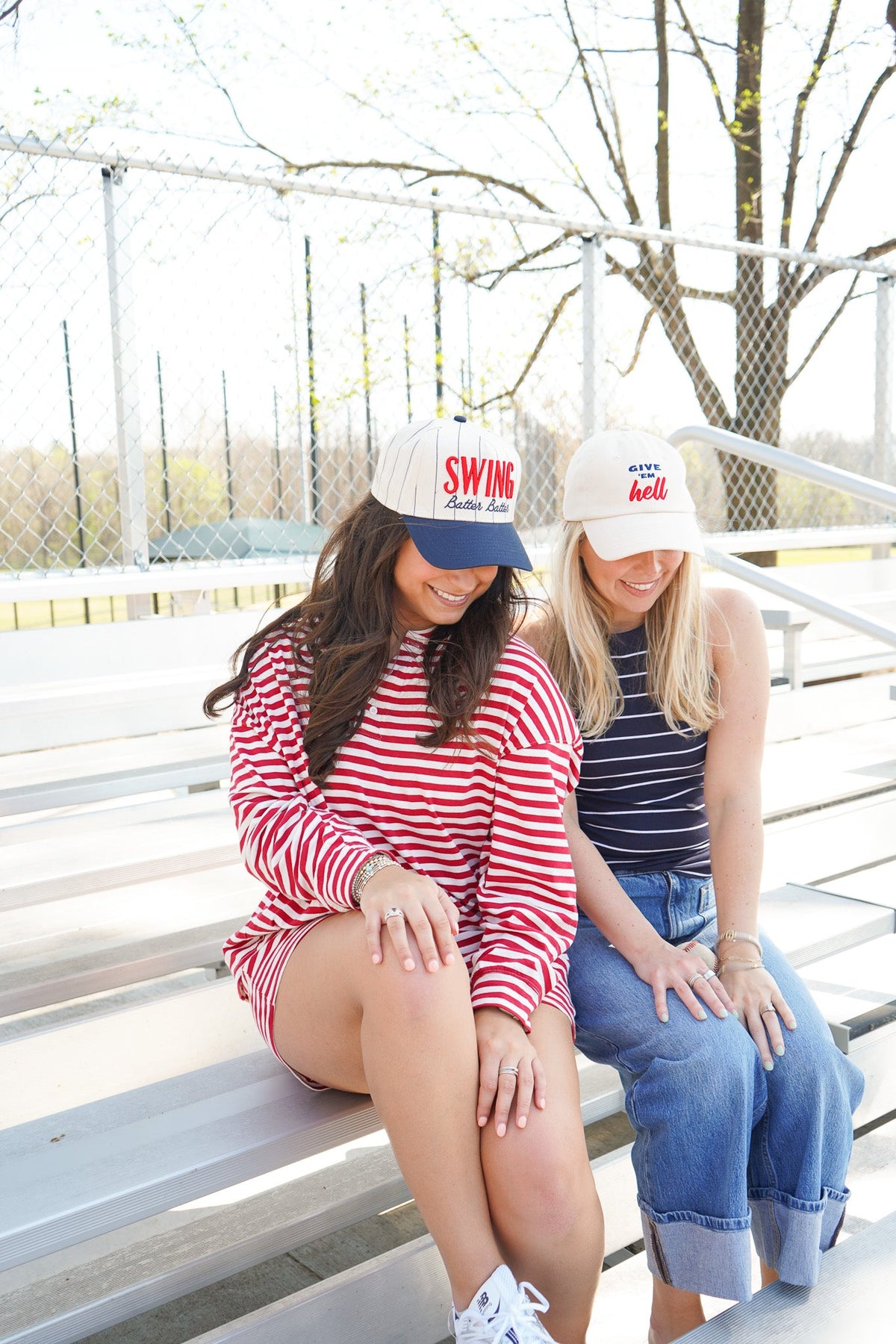Swing Batter Batter - Navy Pinstripe Trucker Hat KenzKustomz