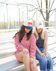 Swing Batter Batter - Navy Pinstripe Trucker Hat KenzKustomz
