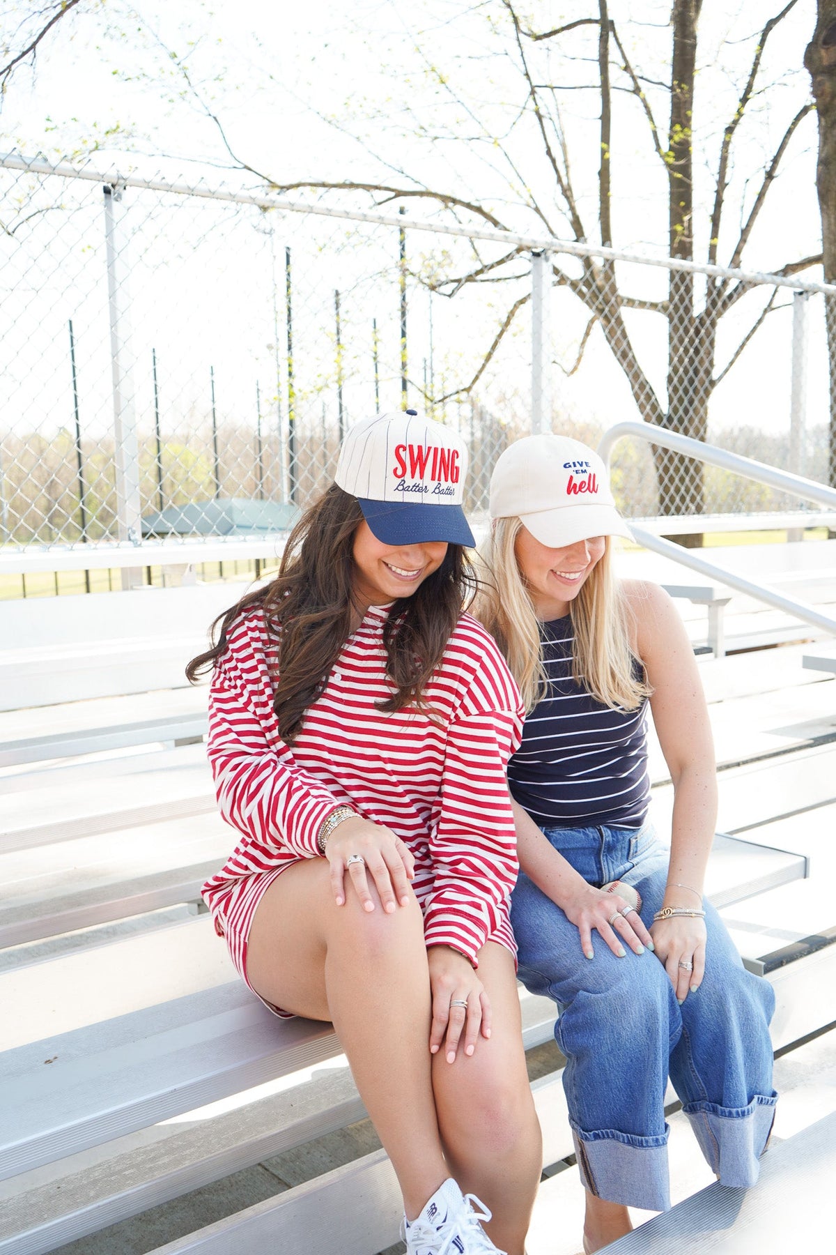 Swing Batter Batter - Navy Pinstripe Trucker Hat KenzKustomz