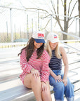 Swing Batter Batter - Navy Pinstripe Trucker Hat KenzKustomz