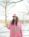 Swing Batter Batter - Navy Pinstripe Trucker Hat KenzKustomz