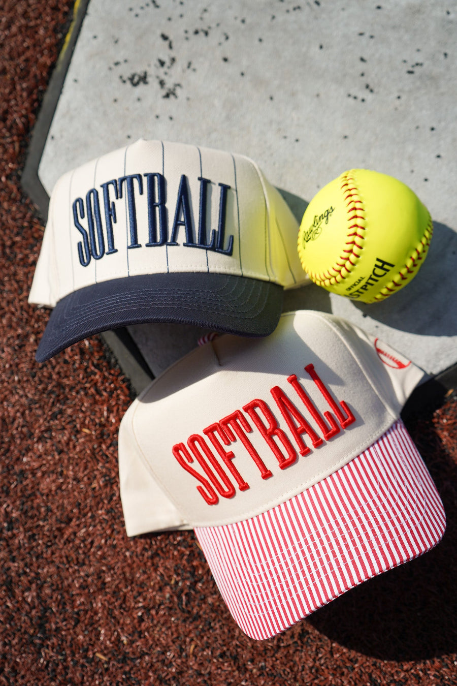 Softball - Striped Trucker Hat KenzKustomz