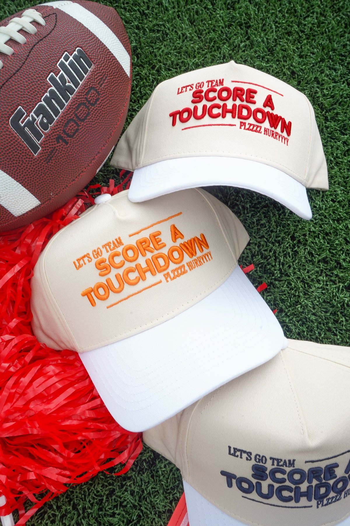 Score a Touchdown Plz Hurry - White Vintage Trucker Hat KenzKustomz