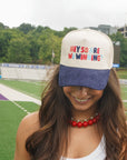Hey So Are We Winning - Navy Corduroy Trucker Hat KenzKustomz