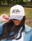 Ain't My First Rodeo - Chocolate Stripes Trucker Hat KenzKustomz