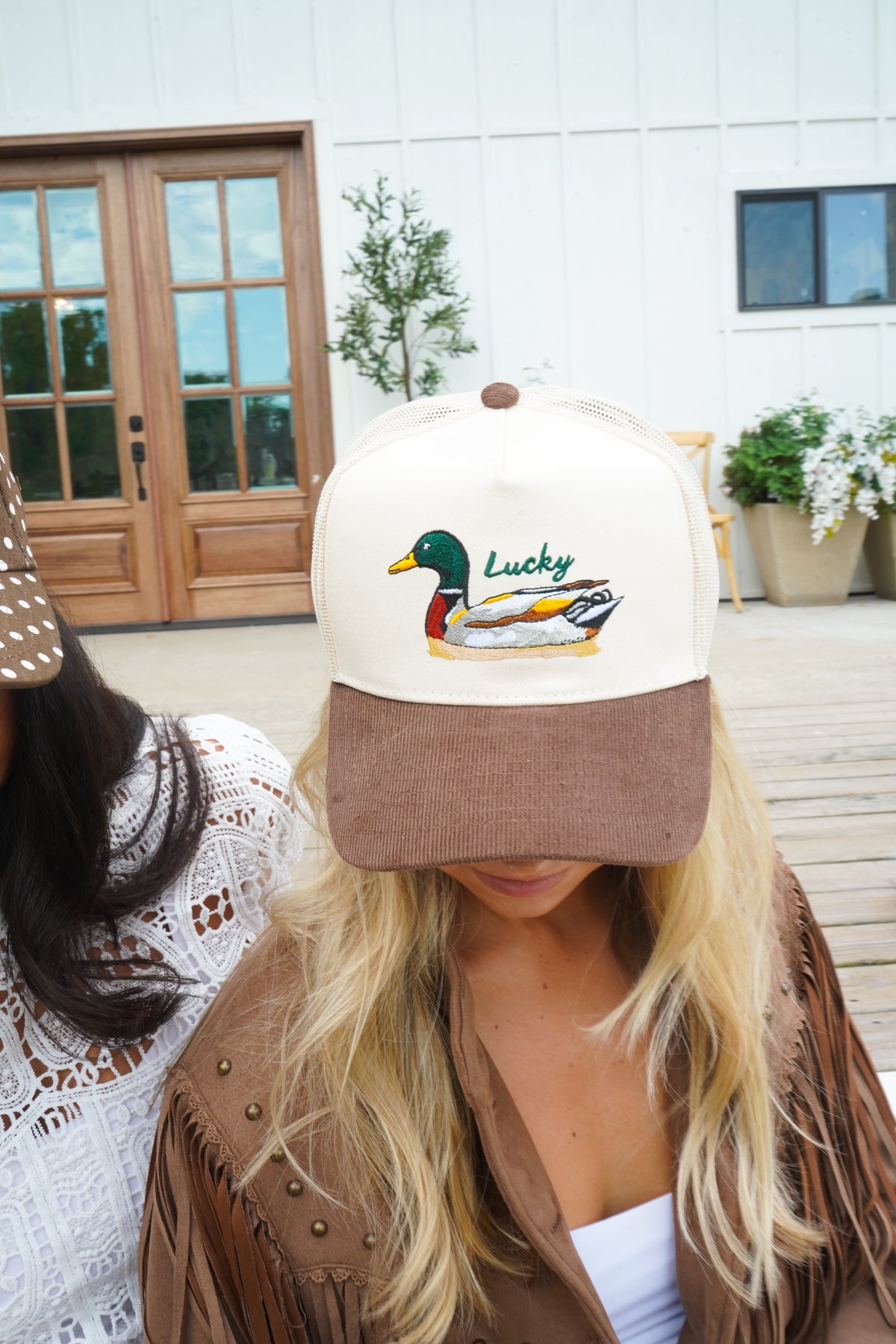 Lucky Duck - Brown Corduroy Trucker Hat KenzKustomz