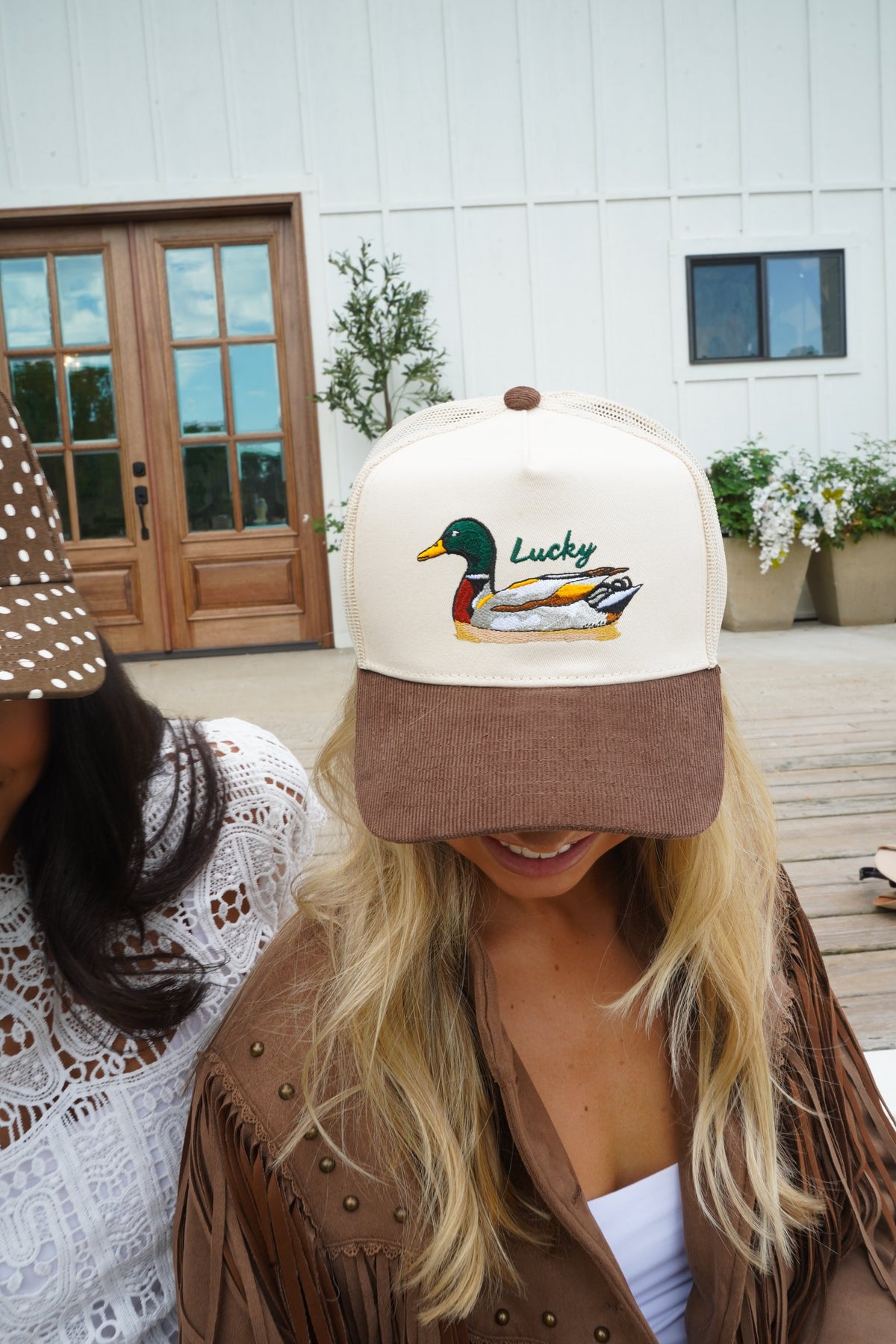 Lucky Duck - Brown Corduroy Trucker Hat KenzKustomz