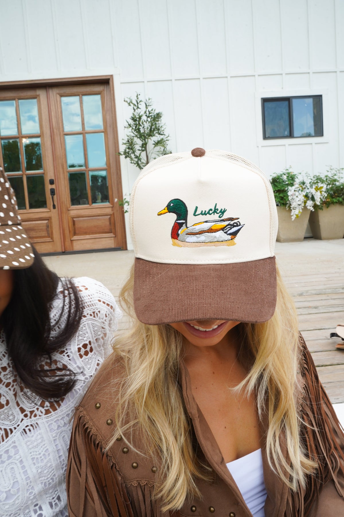 Lucky Duck - Brown Corduroy Trucker Hat KenzKustomz