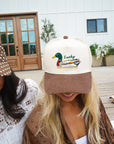 Lucky Duck - Brown Corduroy Trucker Hat KenzKustomz