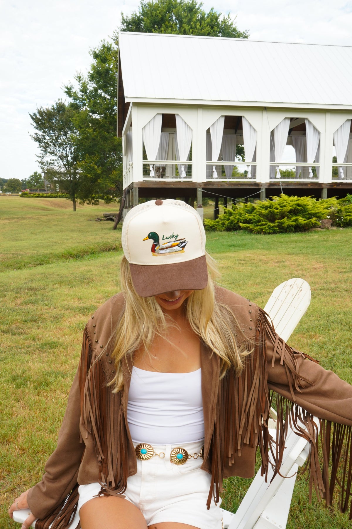 Lucky Duck - Brown Corduroy Trucker Hat KenzKustomz