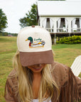 Lucky Duck - Brown Corduroy Trucker Hat KenzKustomz