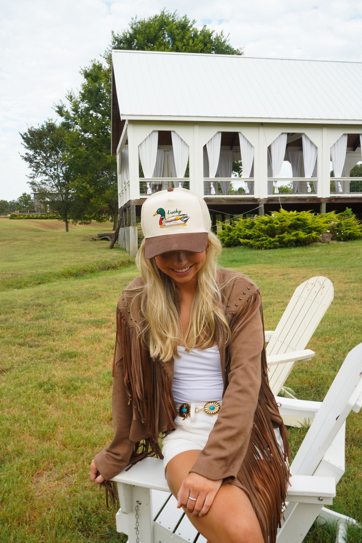 Lucky Duck - Brown Corduroy Trucker Hat KenzKustomz