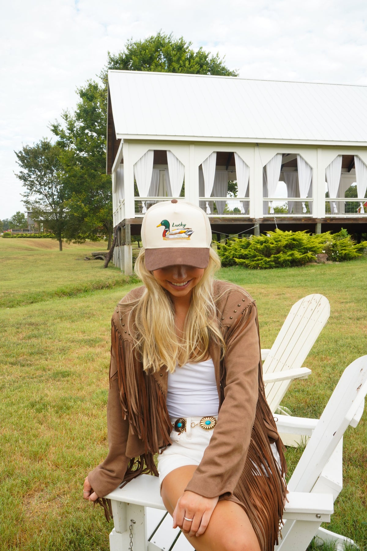 Lucky Duck - Brown Corduroy Trucker Hat KenzKustomz
