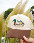 Lucky Duck - Brown Corduroy Trucker Hat KenzKustomz