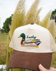 Lucky Duck - Brown Corduroy Trucker Hat KenzKustomz