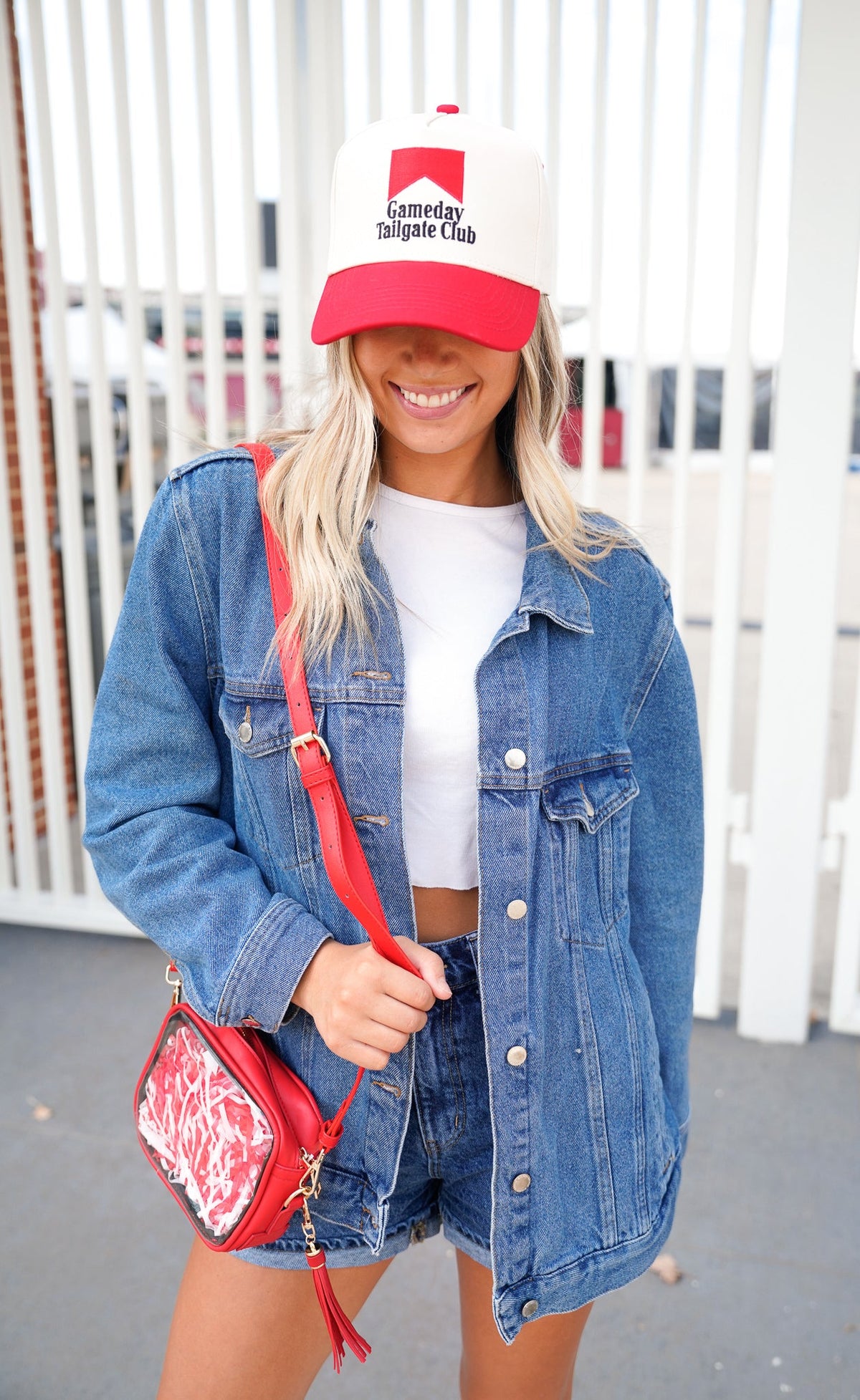 Red Stadium Approved Clear Purse With Tassle KenzKustomz