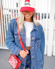 Red Stadium Approved Clear Purse With Tassle KenzKustomz