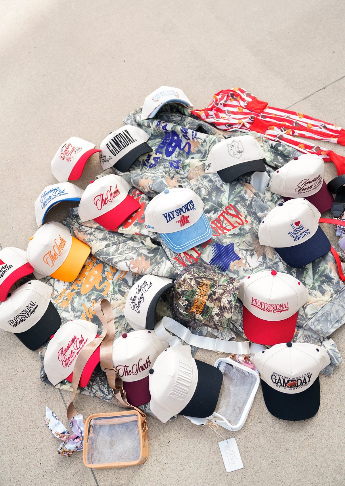 Gameday Tailgate Club - Red Vintage Trucker Hat KenzKustomz