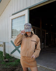 He's Hunting - Camo Vintage Trucker Hat