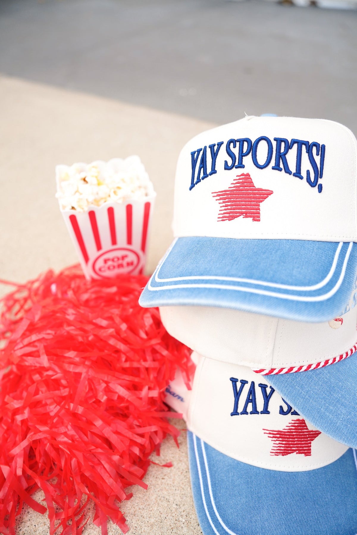 Yay Sports! - Denim Vintage Trucker Hat KenzKustomz