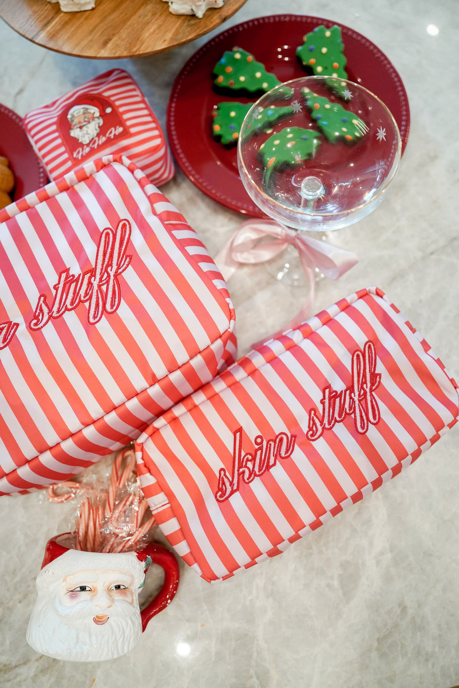 Skin Stuff - Pink & Red Stripes Large Bag KenzKustomz