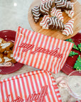 My Goodies - Pink & Red Stripes Clear Coat Bag