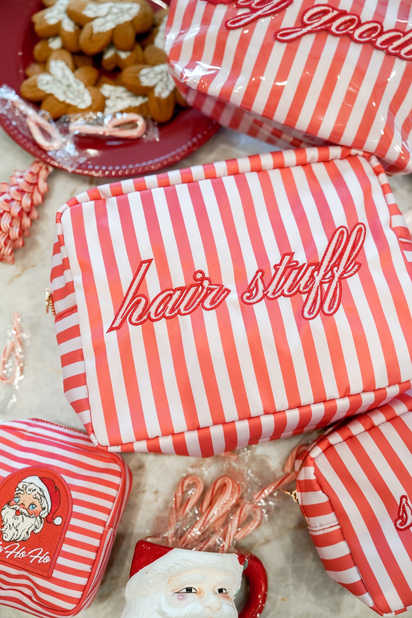 Hair Stuff - Pink &amp; Red Stripes XL Bag