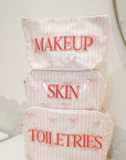 Toiletries - Pink Ribbons Clear Coat XL Bag