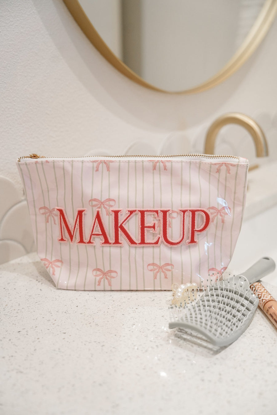 Makeup - Pink Ribbons Clear Coat Bag KenzKustomz
