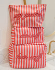 My Goodies - Pink & Red Stripes Clear Coat Bag