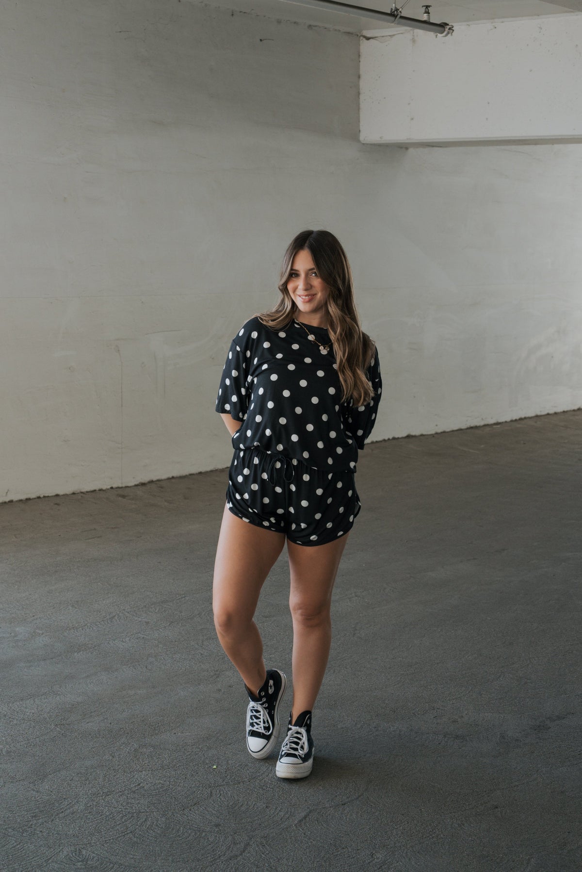 Women's Bamboo Short Set | B&amp;W Polka Dot forever french baby