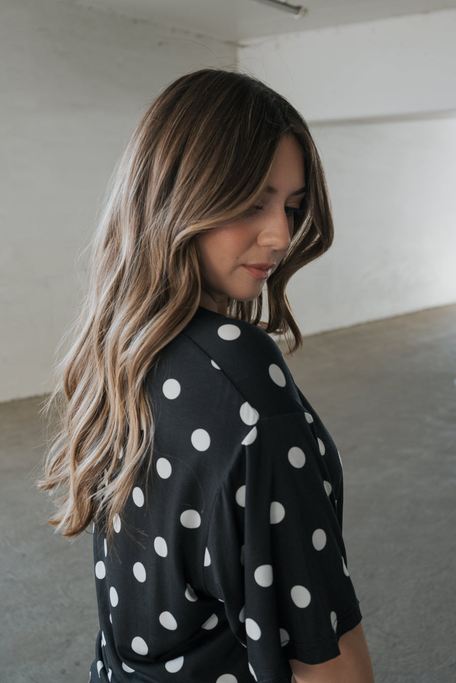 Women's Bamboo Short Set | B&W Polka Dot forever french baby