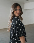 Women's Bamboo Short Set | B&W Polka Dot forever french baby