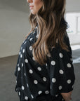 Women's Bamboo Short Set | B&W Polka Dot forever french baby
