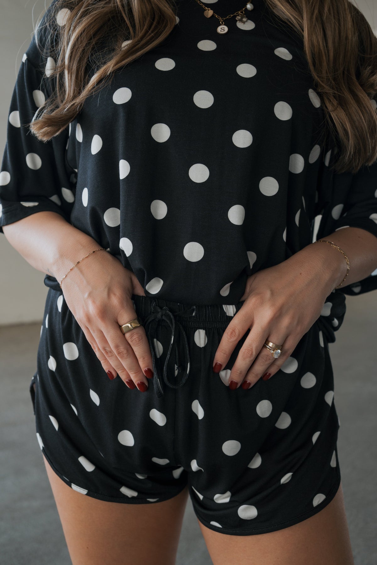 Women's Bamboo Short Set | B&amp;W Polka Dot forever french baby