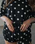 Women's Bamboo Short Set | B&W Polka Dot forever french baby