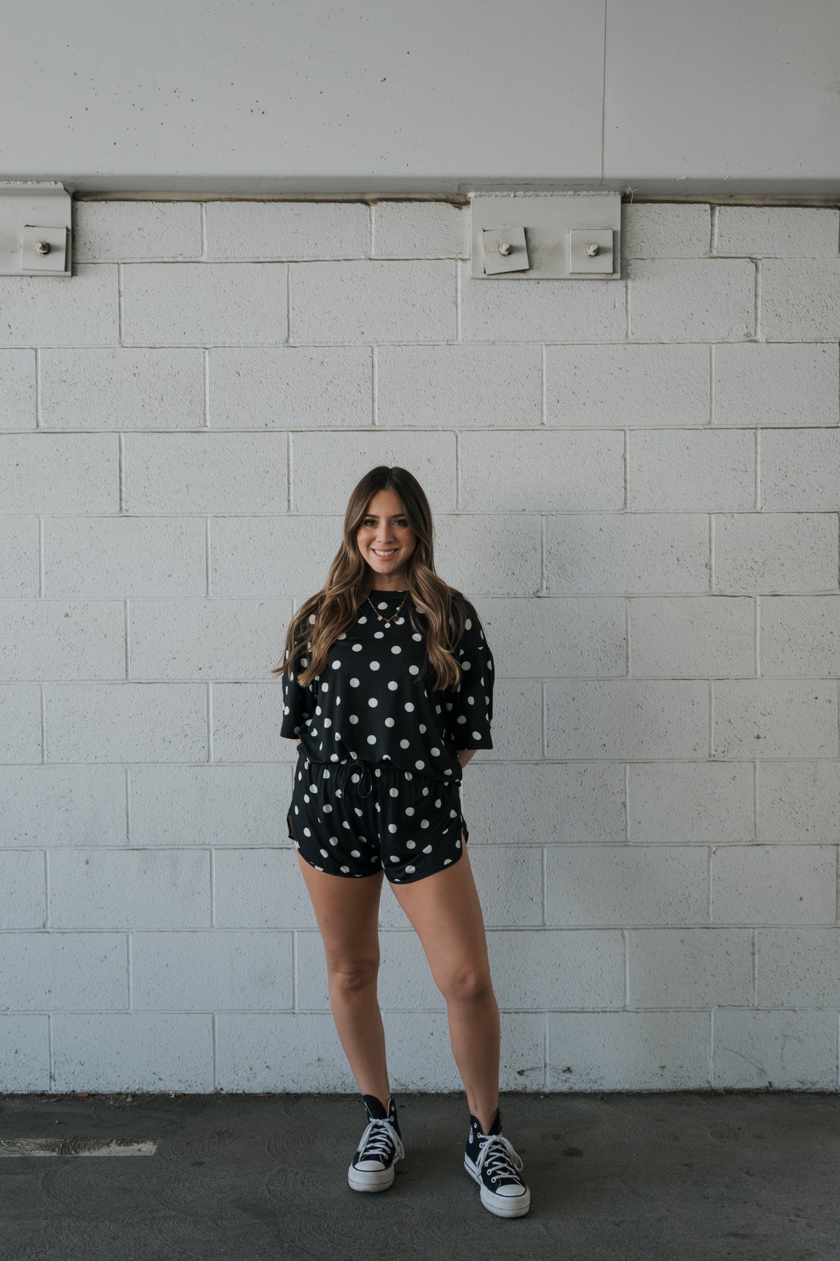 Women's Bamboo Short Set | B&amp;W Polka Dot forever french baby