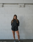 Women's Bamboo Short Set | B&W Polka Dot forever french baby
