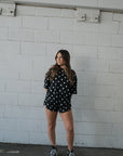 Women's Bamboo Short Set | B&W Polka Dot forever french baby
