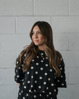 Women's Bamboo Short Set | B&W Polka Dot forever french baby